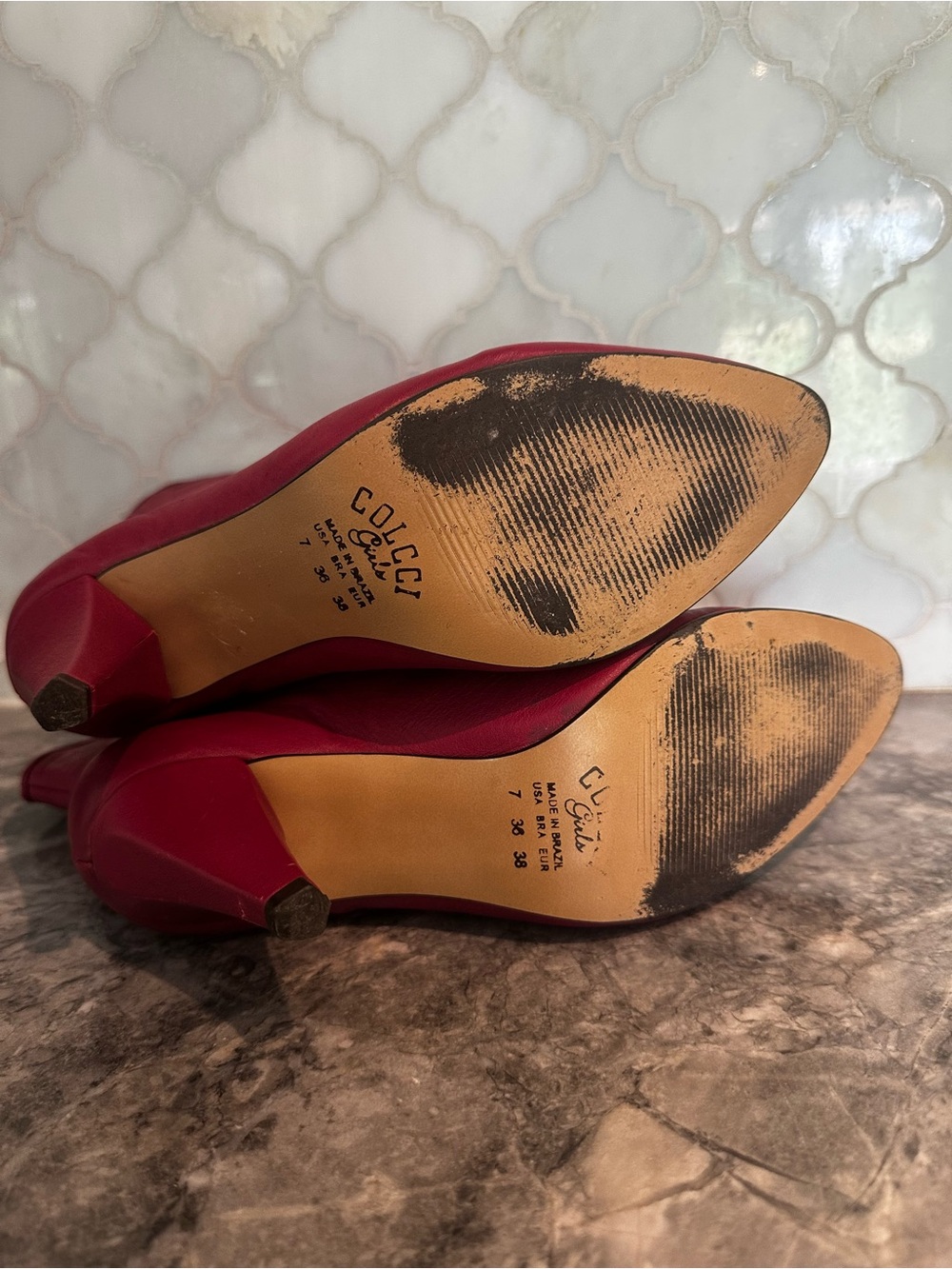 Colcci Pink Leather Western Ankle Booties Size 7 / EU 38 Made in Brazil - Picture 7 of 10